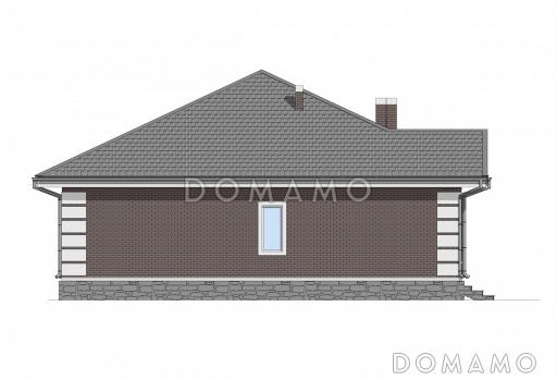 Проект одноэтажного дома из газобетона для небольшой семьи / Фасад 2