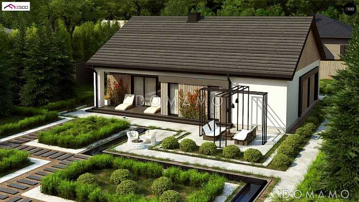 Проект одноэтажного дома из кирпича с тремя спальнями и кабинетом