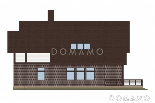 Проект кирпичного дома с отделкой из двух материалов / Фасад 4