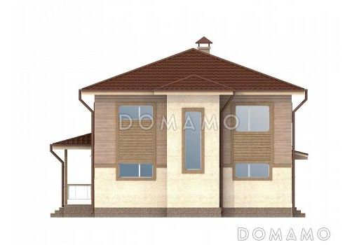Проект дома с четырехскатной крышей / Фасад 2