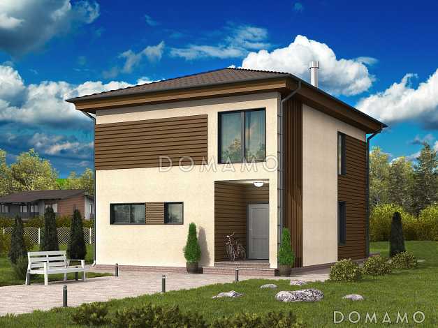 Проект современного двухэтажного каркасного дома