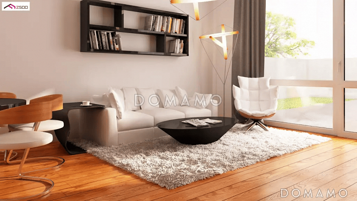 Проект одноэтажного дома из газобетона с 3 спальнями и светлой гостиной