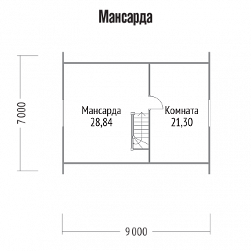 Проект дома с логичной планировкой внутреннего пространства / План мансардного этажа