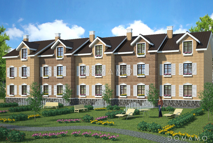 Проект узкого трехэтажного таунхауса 108 кв метров без гаража