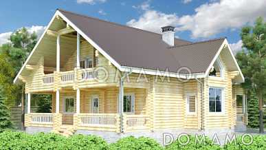 Проект большого дома с двумя просторными террасами