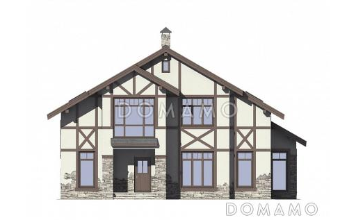 Проект дома из СИП панелей с сауной и тремя спальными комнатами / Фасад 4