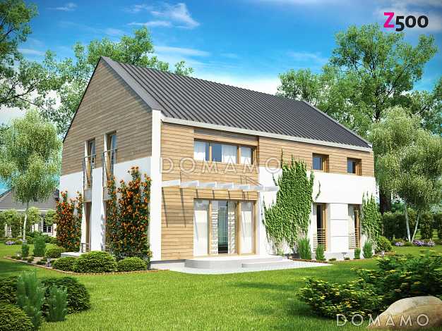 Проект простого компактного двухэтажного коттеджа из кирпича с кабинетом