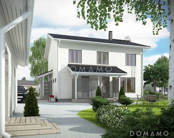 Проект современного дома с холлом на втором этаже