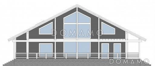Проект дома из пеноблоков в стиле шале с сауной / Фасад 1