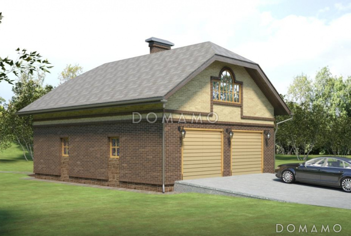 Проект гаража c генераторной и мансардным этажом